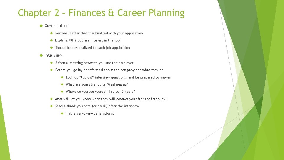 Chapter 2 – Finances & Career Planning Cover Letter Personal Letter that is submitted Chapter 2 – Finances & Career Planning Cover Letter Personal Letter that is submitted