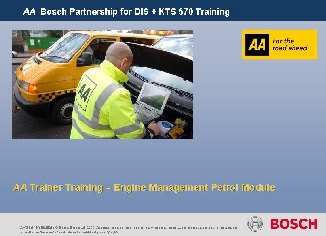 AA Bosch Partnership for DIS + KTS 570 Training AA Trainer Training – Engine