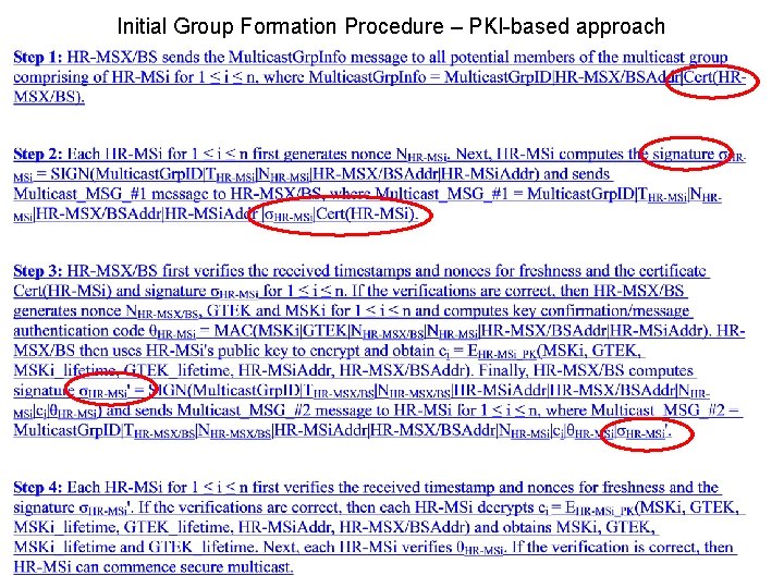 Initial Group Formation Procedure – PKI-based approach Initial Group Formation Procedure – PKI-based approach
