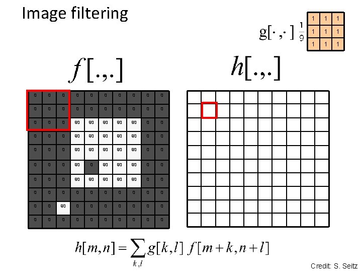 Image filtering 0 0 0 0 0 0 90 90 90 0 0 90