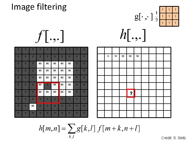 Image filtering 0 0 0 0 0 0 90 90 90 0 0 90