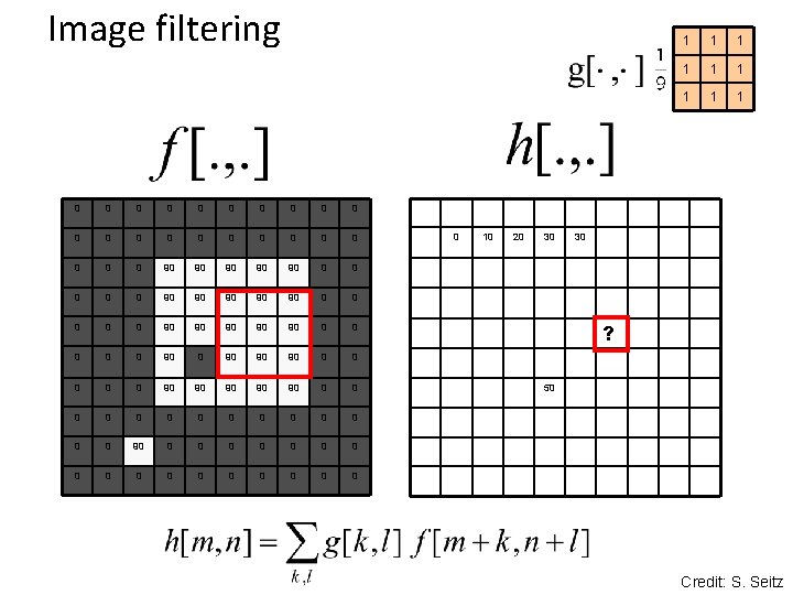 Image filtering 0 0 0 0 0 0 90 90 90 0 0 90