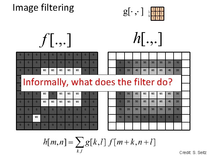 Image filtering 1 1 1 1 1 0 0 0 0 0 0 10