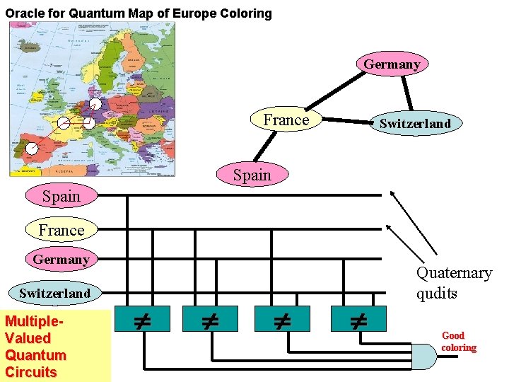 Oracle for Quantum Map of Europe Coloring Germany France Switzerland Spain France Germany Switzerland