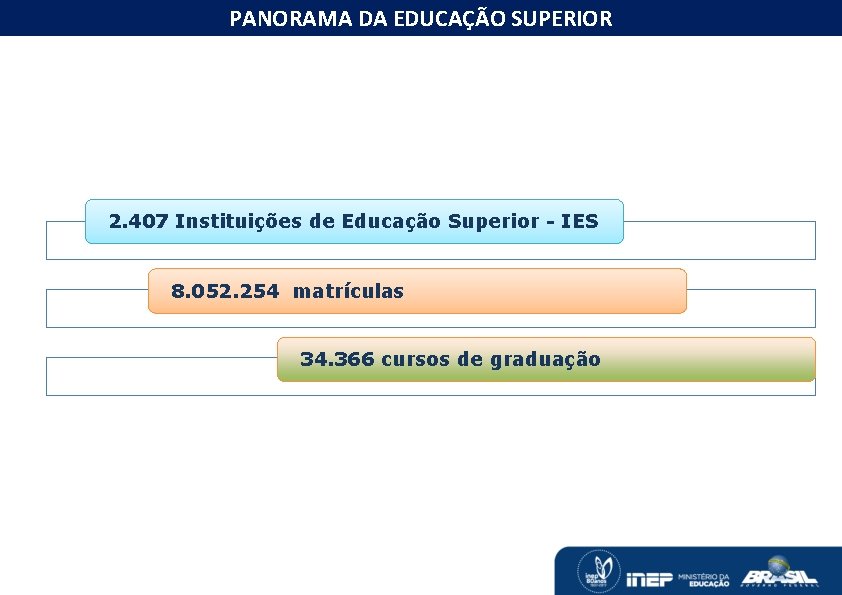 PANORAMA DA EDUCAÇÃO SUPERIOR O MONITORAMENTO DAS METAS DO PNE 2. 407 Instituições de