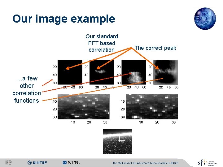 Our image example Our standard FFT based correlation …a few other correlation functions The