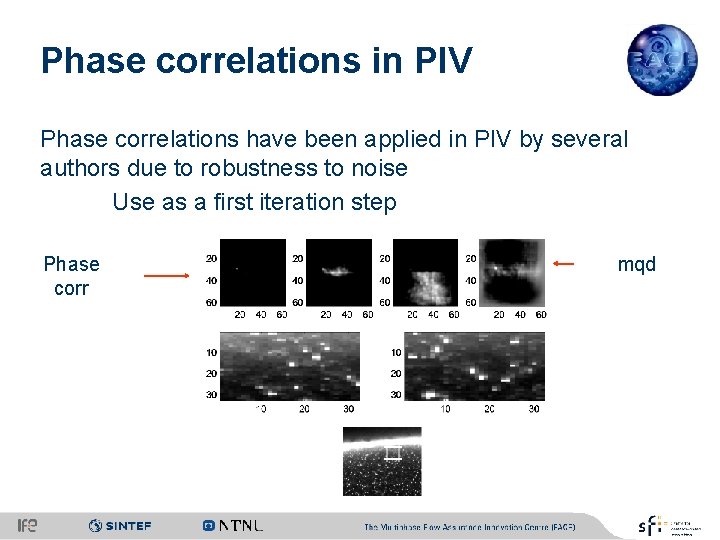 Phase correlations in PIV Phase correlations have been applied in PIV by several authors