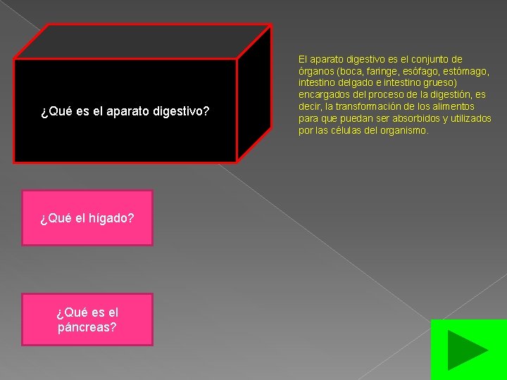 ¿Qué es el aparato digestivo? ¿Qué el hígado? ¿Qué es el páncreas? El aparato