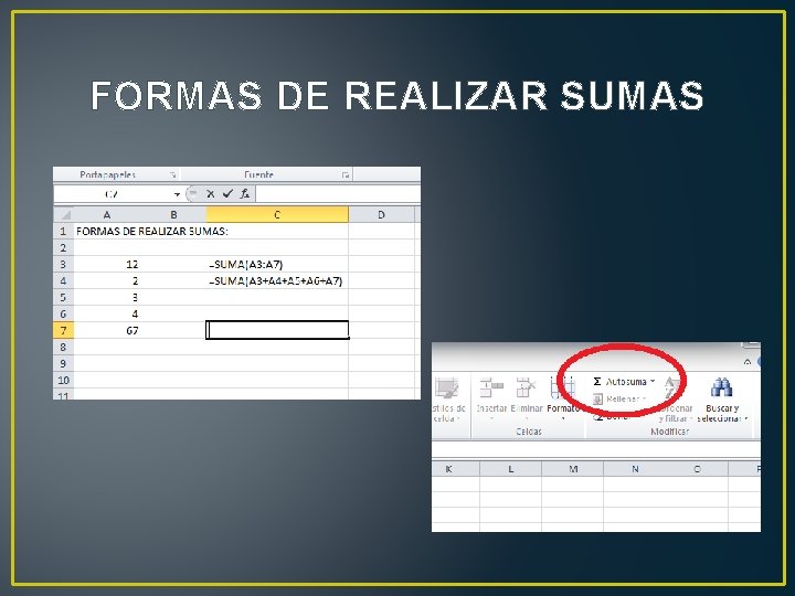 FORMAS DE REALIZAR SUMAS 