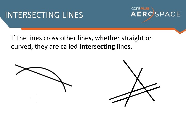 INTERSECTING LINES If the lines cross other lines, whether straight or curved, they are