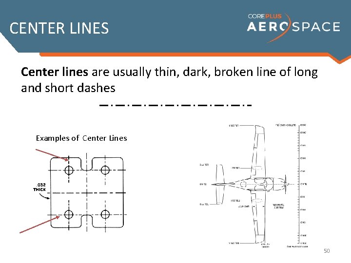 CENTER LINES Center lines are usually thin, dark, broken line of long and short