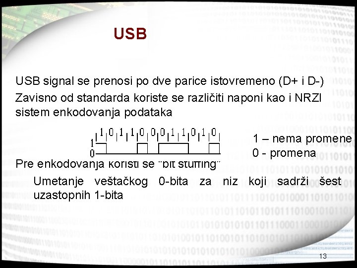 USB signal se prenosi po dve parice istovremeno (D+ i D-) Zavisno od standarda