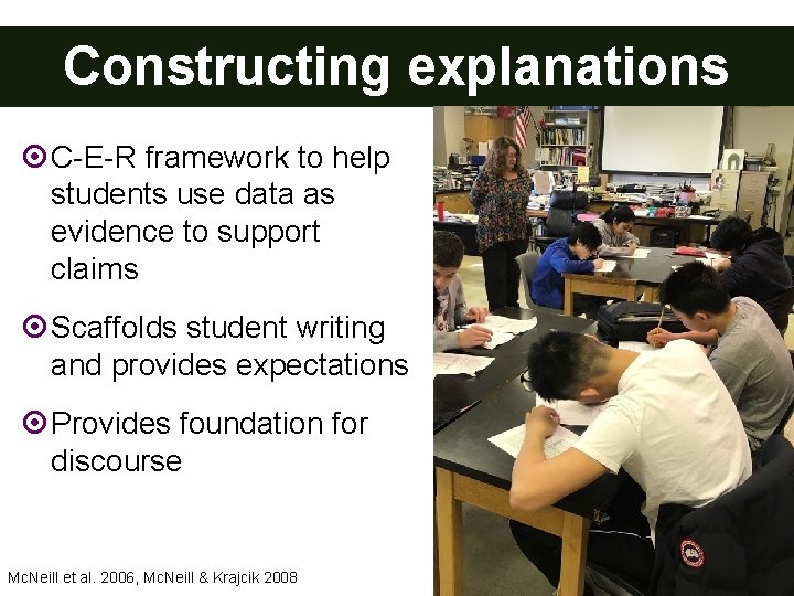 Constructing explanations _ C-E-R framework to help students use data as evidence to support