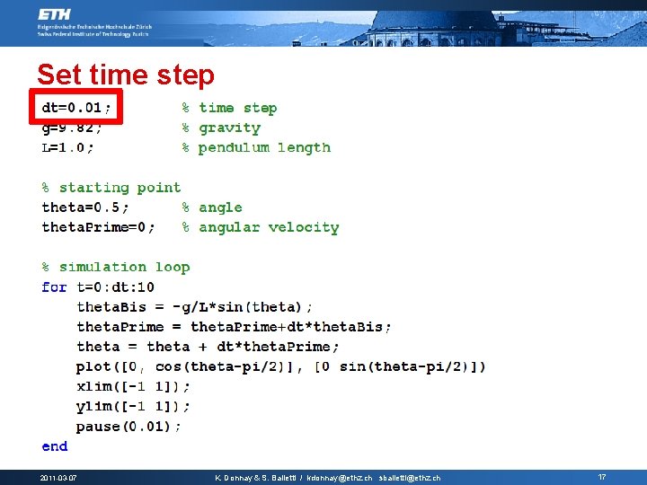 Set time step 2011 -03 -07 K. Donnay & S. Balietti / kdonnay@ethz. ch