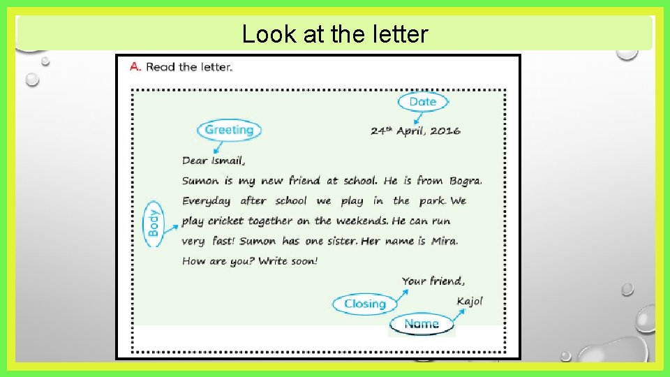 Look at the letter Look at the letter