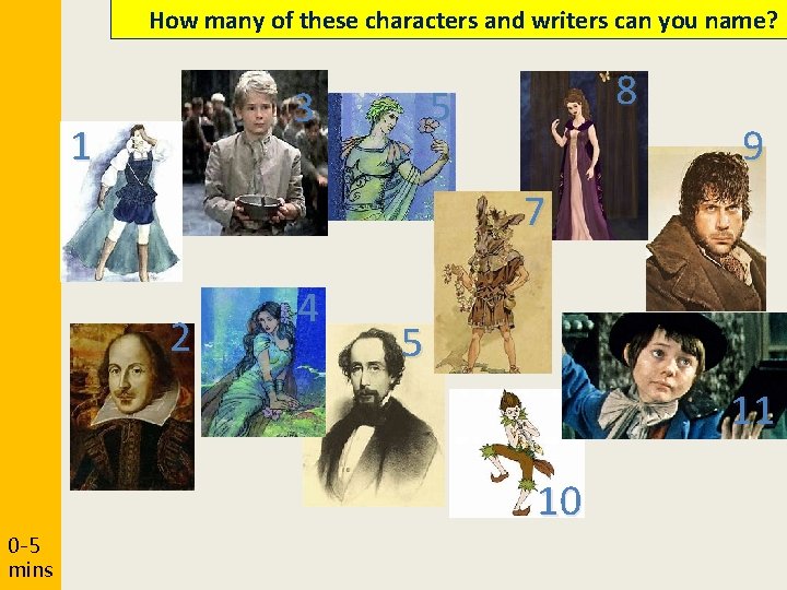 How many of these characters and writers can you name? 5 3 1 8