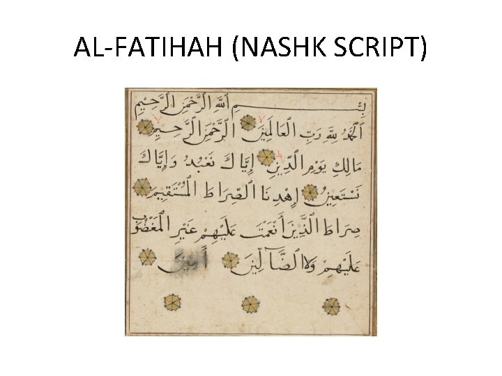 AL-FATIHAH (NASHK SCRIPT) 