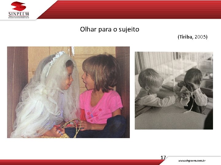 Olhar para o sujeito (Tiriba, 2005) 17 