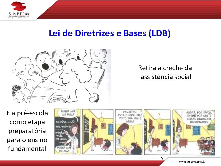 Lei de Diretrizes e Bases (LDB) Retira a creche da assistência social E a