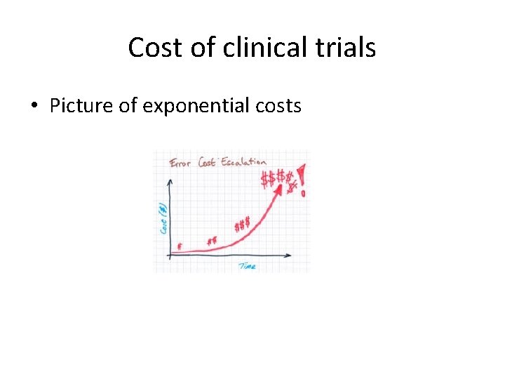 Cost of clinical trials • Picture of exponential costs Cost of clinical trials • Picture of exponential costs