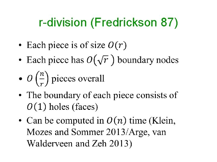 r-division (Fredrickson 87) • 