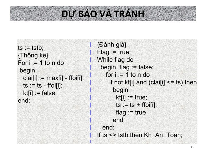 DỰ BÁO VÀ TRÁNH 36 