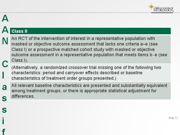 A A N C l a s s i Class II An RCT of