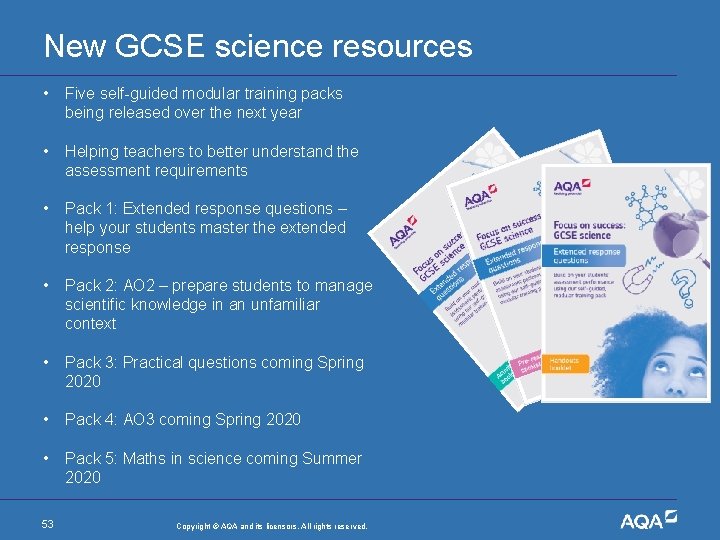 New GCSE science resources • Five self-guided modular training packs being released over the
