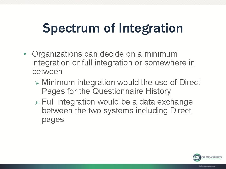 EMR Integration Marth 2020 RESEARCH MEASURE MONITOR PREVENT