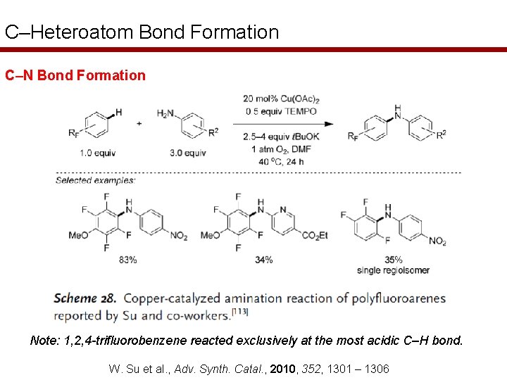 C–Heteroatom Bond Formation C–N Bond Formation Note: 1, 2, 4 -trifluorobenzene reacted exclusively at