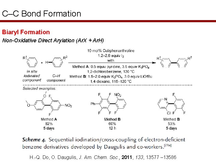C–C Bond Formation Biaryl Formation Non-Oxidative Direct Arylation (Ar. X + Ar. H) H.