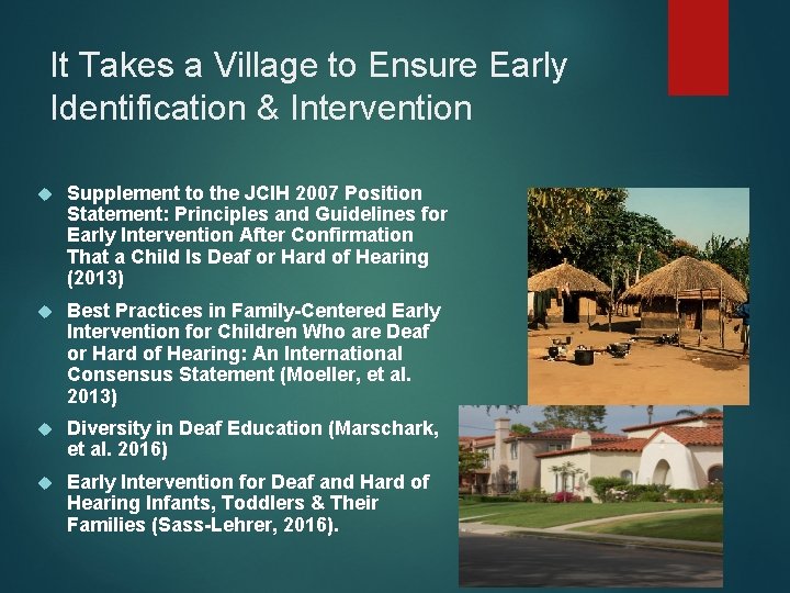 It Takes a Village to Ensure Early Identification & Intervention Supplement to the JCIH