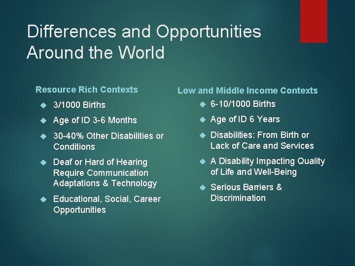 Differences and Opportunities Around the World Resource Rich Contexts Low and Middle Income Contexts