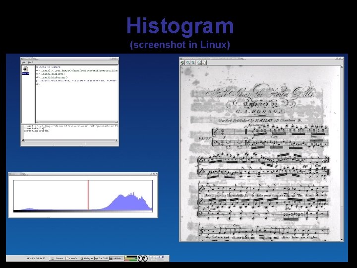 Histogram (screenshot in Linux) Histogram (screenshot in Linux)