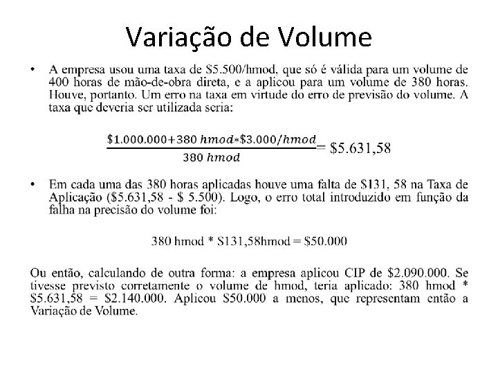 Variação de Volume • 