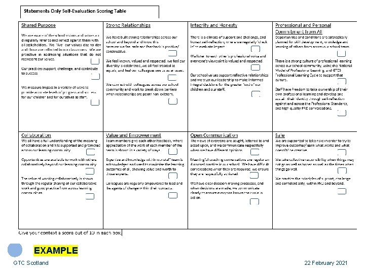 EXAMPLE GTC Scotland 22 February 2021 