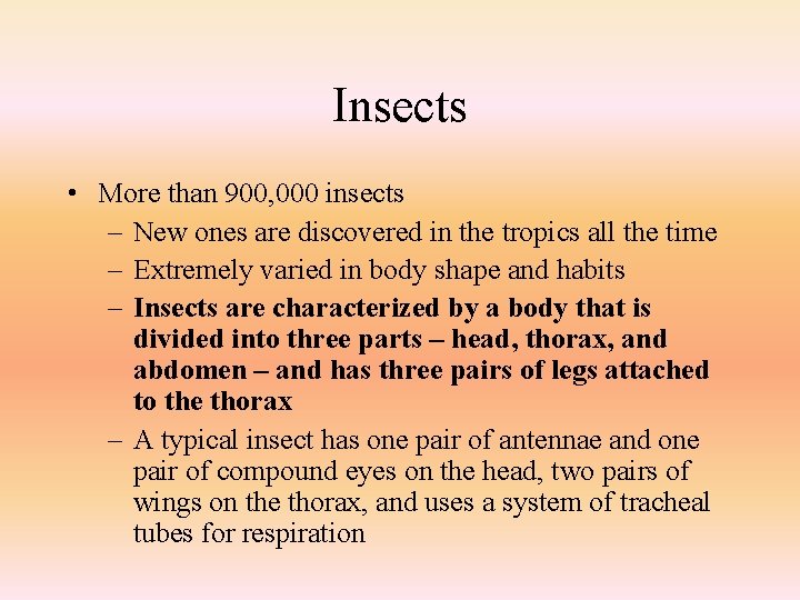 Insects • More than 900, 000 insects – New ones are discovered in the