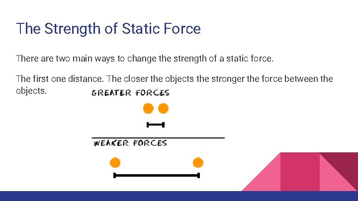 The Strength of Static Force There are two main ways to change the strength