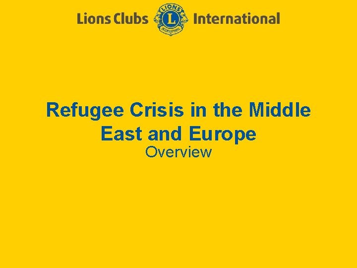 Refugee Crisis in the Middle East and Europe