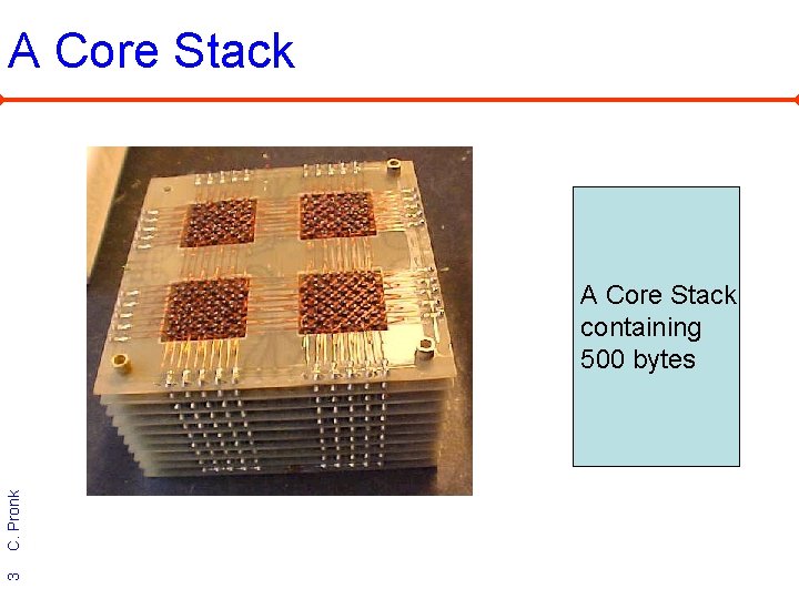 A Core Stack 3 C. Pronk A Core Stack containing 500 bytes 