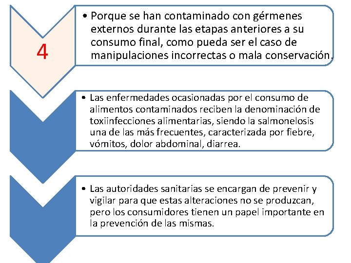 4 • Porque se han contaminado con gérmenes externos durante las etapas anteriores a