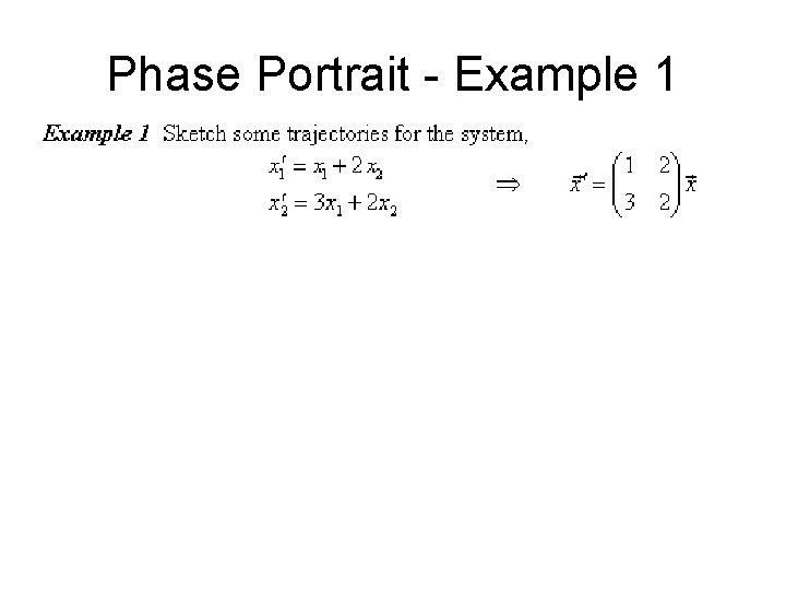 Phase Portrait - Example 1 