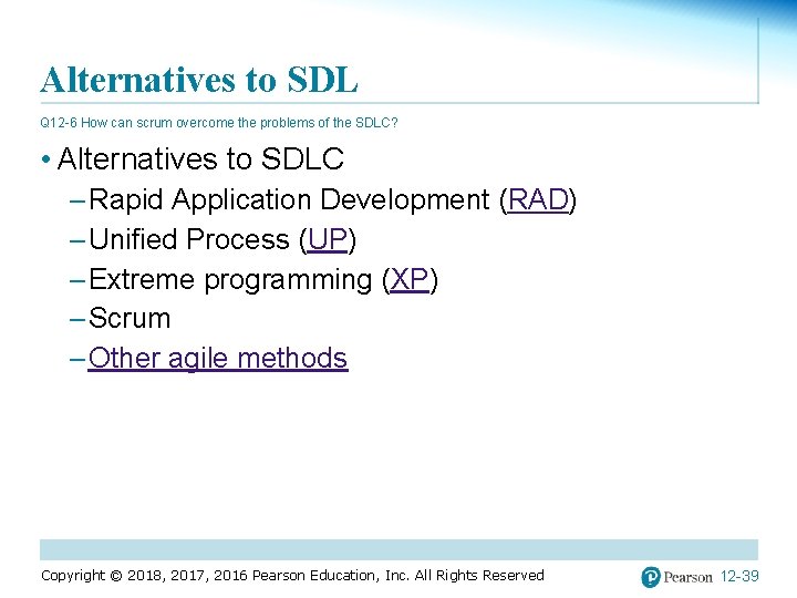 Alternatives to SDL Q 12 -6 How can scrum overcome the problems of the