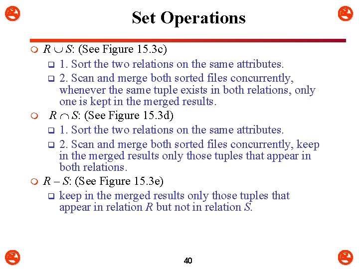  Set Operations m m m R S: (See Figure 15. 3 c) q