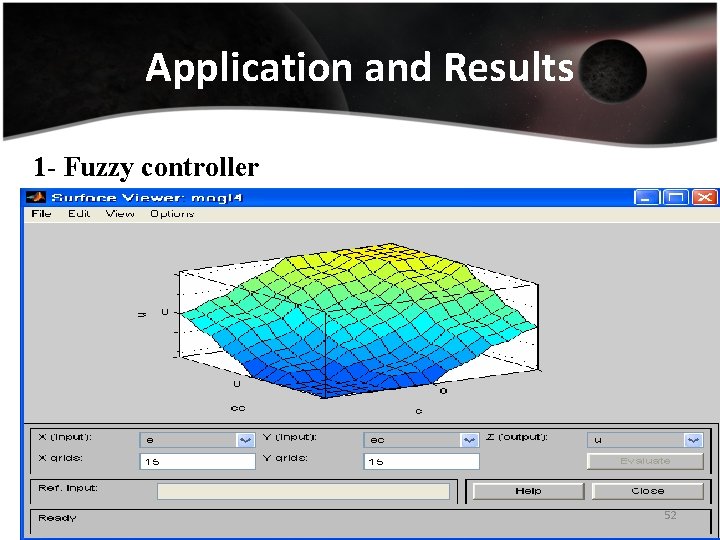 Application and Results 1 - Fuzzy controller 52 