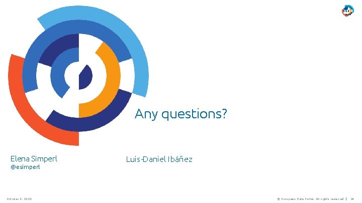 Any questions? Elena Simperl @esimperl October 6, 2020 Luis-Daniel Ibáñez © European Data Portal.