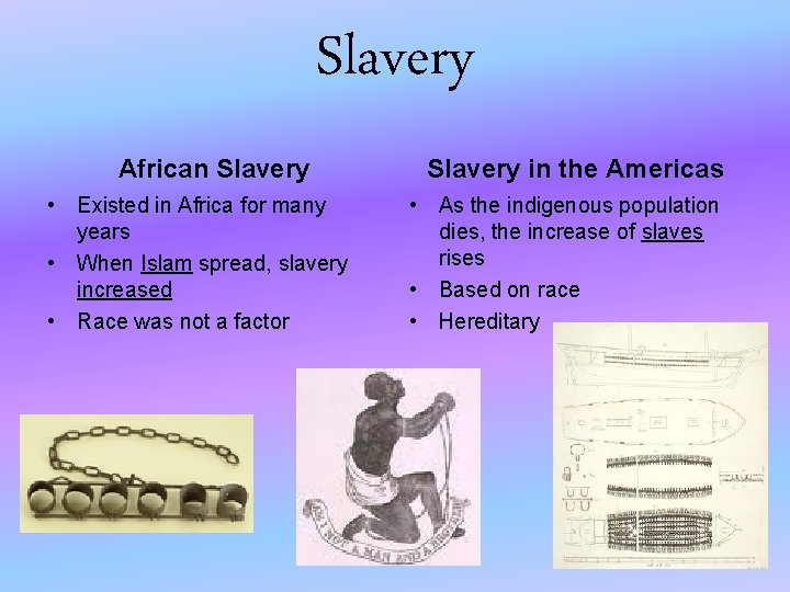 Slavery African Slavery • Existed in Africa for many years • When Islam spread,