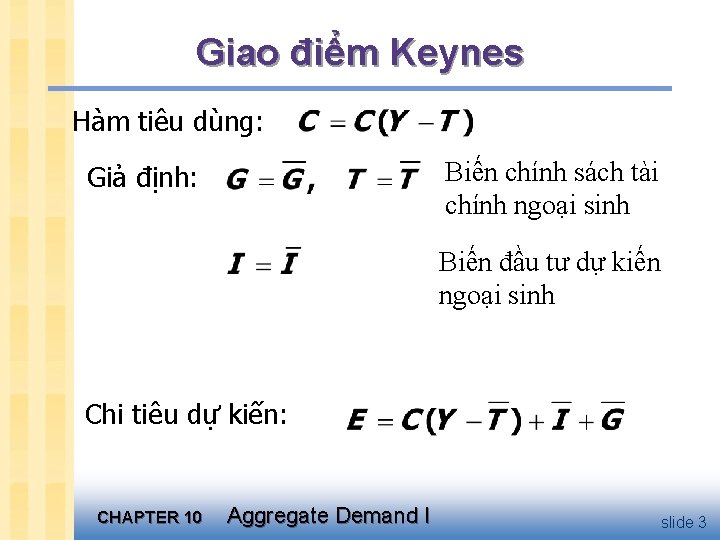 Giao điểm Keynes Hàm tiêu dùng: Biến chính sách tài chính ngoại sinh Giả