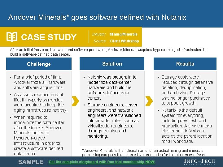 Andover Minerals* goes software defined with Nutanix CASE STUDY Industry Mining/Minerals Source Client Workshop