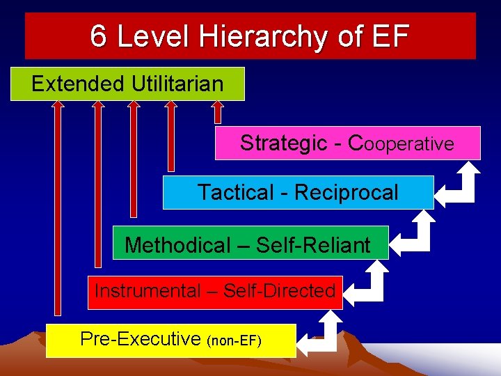 6 Level Hierarchy of EF Extended Utilitarian Strategic - Cooperative Tactical - Reciprocal Methodical